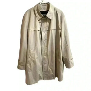 𝅺trench Coat Size 46 Mens Faux Fur‎ Removable Liner LONDON FOG